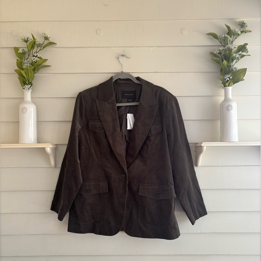 Banana Republic Factory Olive Green Blazer Jacket Women’s Size 16 NWT